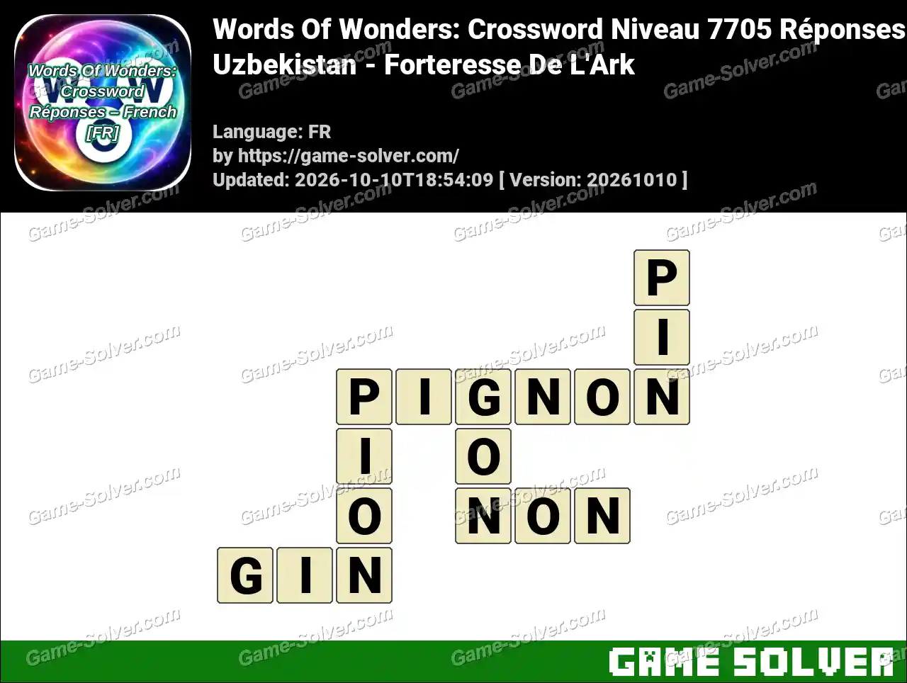 Words Of Wonders: Crossword Niveau 7705 Réponses – Uzbekistan – Forteresse De L’Ark